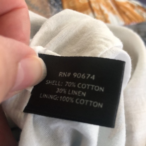 Boston Proper Arizona Patchwork Print Linen Wide Leg Palazzo Pant Size 12 Summer - Picture 11 of 11